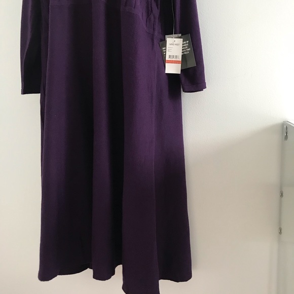 Nine West RED Knit Cotton Winter Sweater Dress Plus Size - Picture 9 of 14